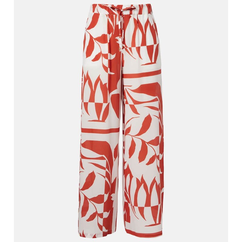 Max Mara Voto printed silk wide-leg pants 68234050