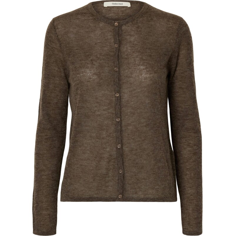 SELECTED Kardigán SLFSHIRLEY čokoládová 68260585
