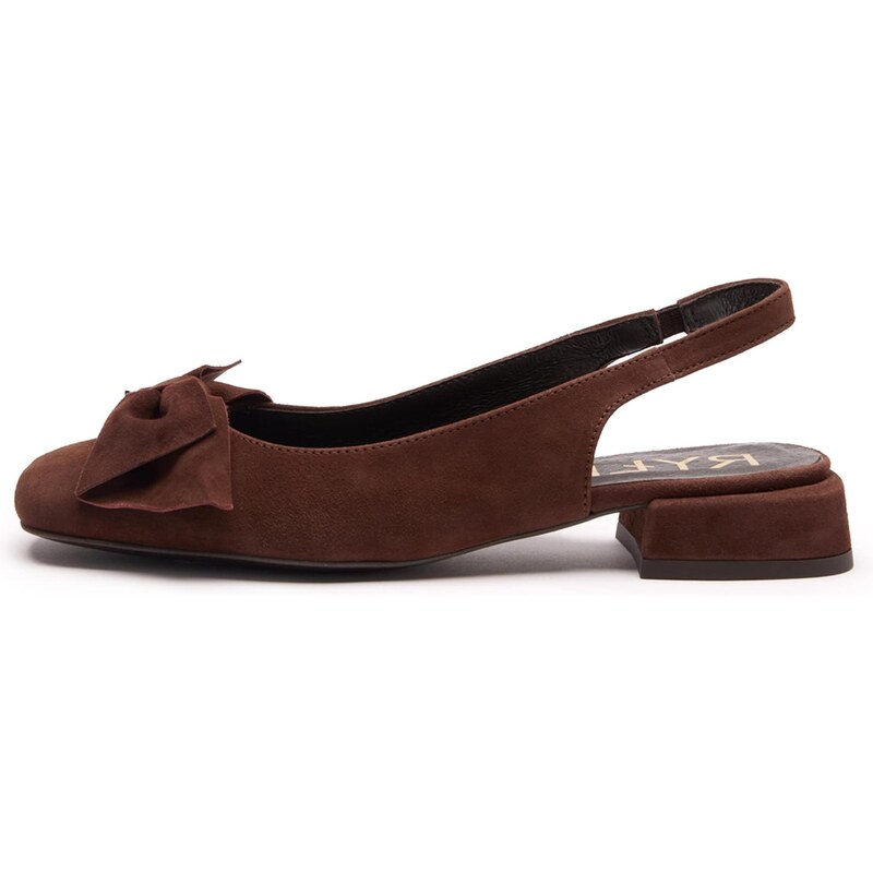 RYŁKO Lodičky s otvorenou pätou gaštanová 68260751