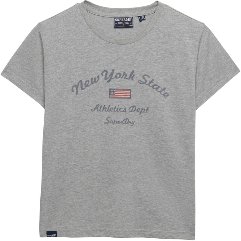 Superdry & Co Tričko ATH ESS sivá / sivá melírovaná / červená 68260798