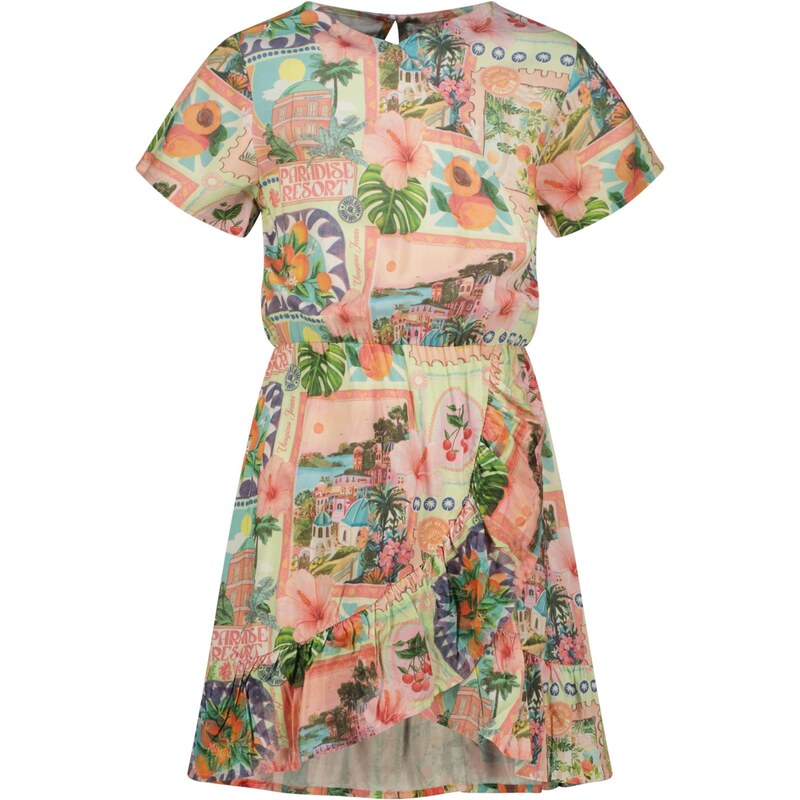 VINGINO Šaty Parille svetlomodrá / svetlozelená / marhuľová / koralová 68260962