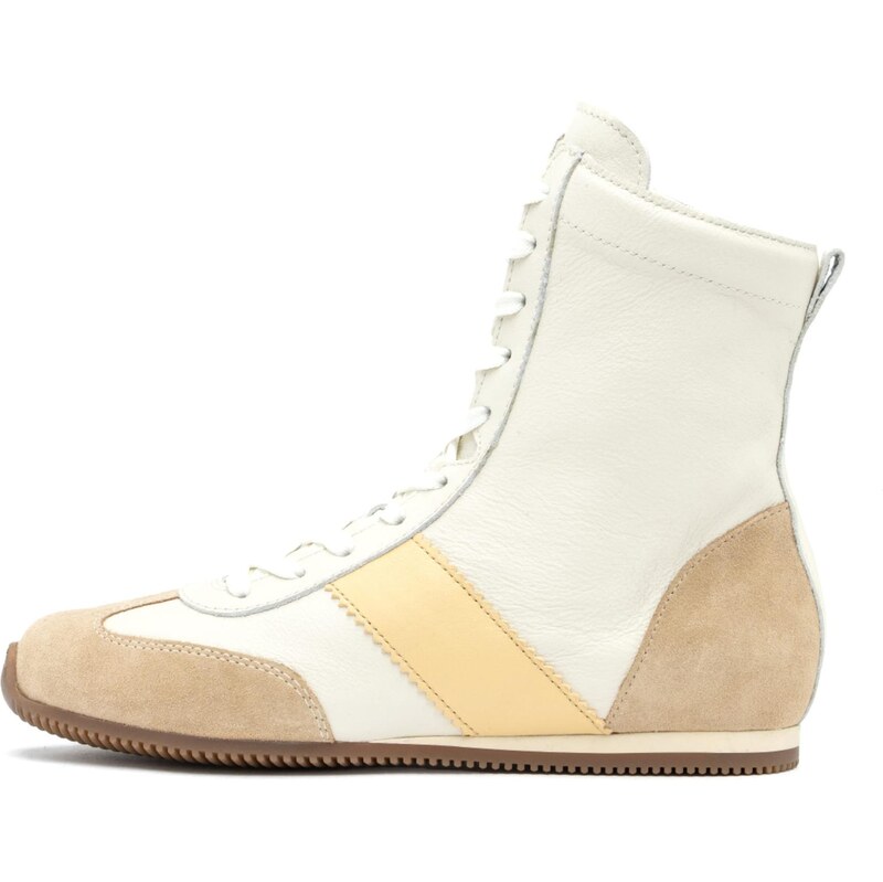 RYŁKO Členkové čižmy svetlohnedá / svetložltá / biela 68261033