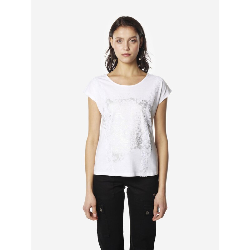 KOROSHI Tričko strieborná / biela 68261122