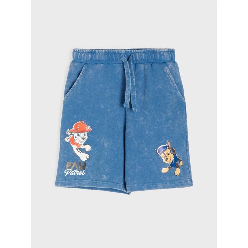 Sinsay - Teplákové šortky s opraným efektom PAW Patrol - indigová 68241850
