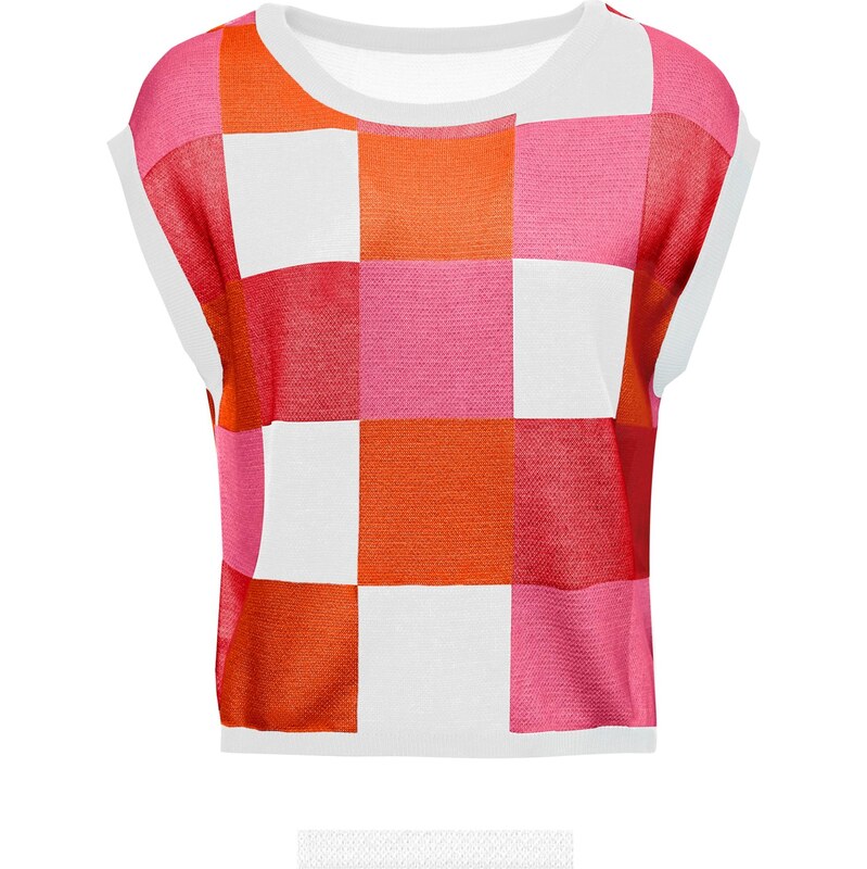 Imily Bela Sveter oranžová / ružová / červená / biela 68261179