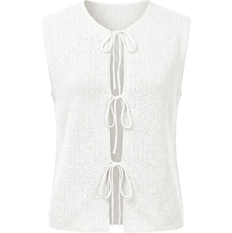 Imily Bela Pletená vesta biela 68261185