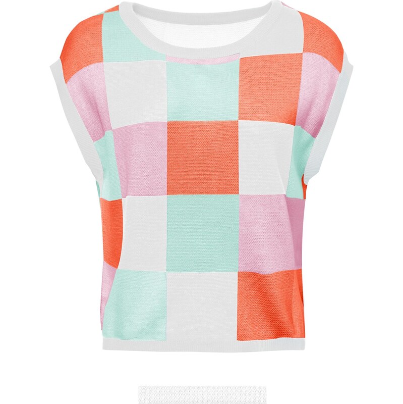 Imily Bela Sveter mätová / ružová / oranžovo červená / biela 68261186