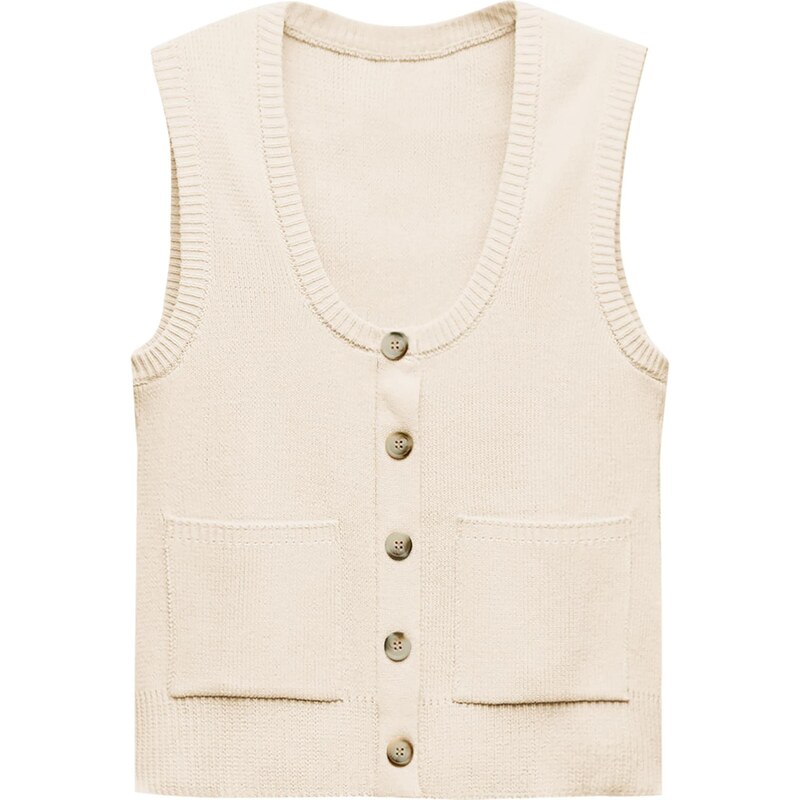 Imily Bela Pletená vesta krémová 68261202