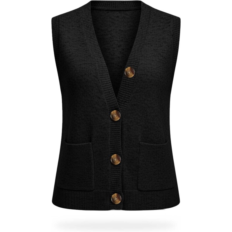 Imily Bela Pletená vesta čierna 68261203