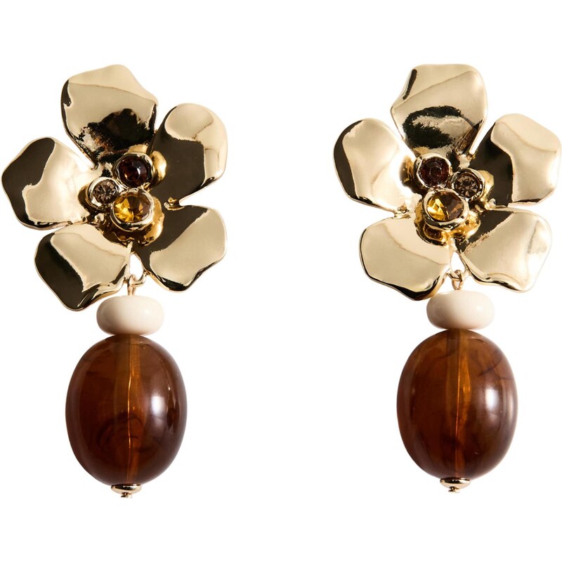 MANGO Náušnice MICHELLE hnedá / zlatá 68261228