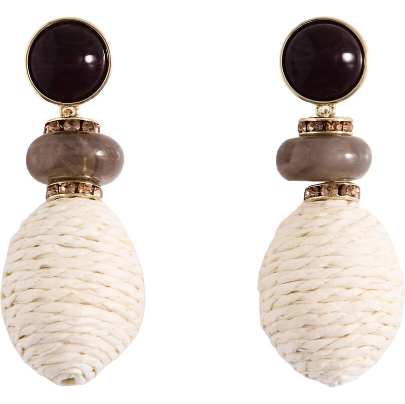 MANGO Náušnice MAR svetlobéžová / zlatá / farby bahna / čierna 68261229