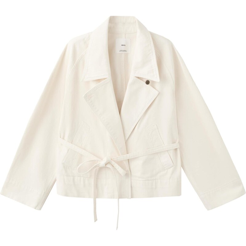 MANGO Prechodný kabát Narciso šedobiela 68261276