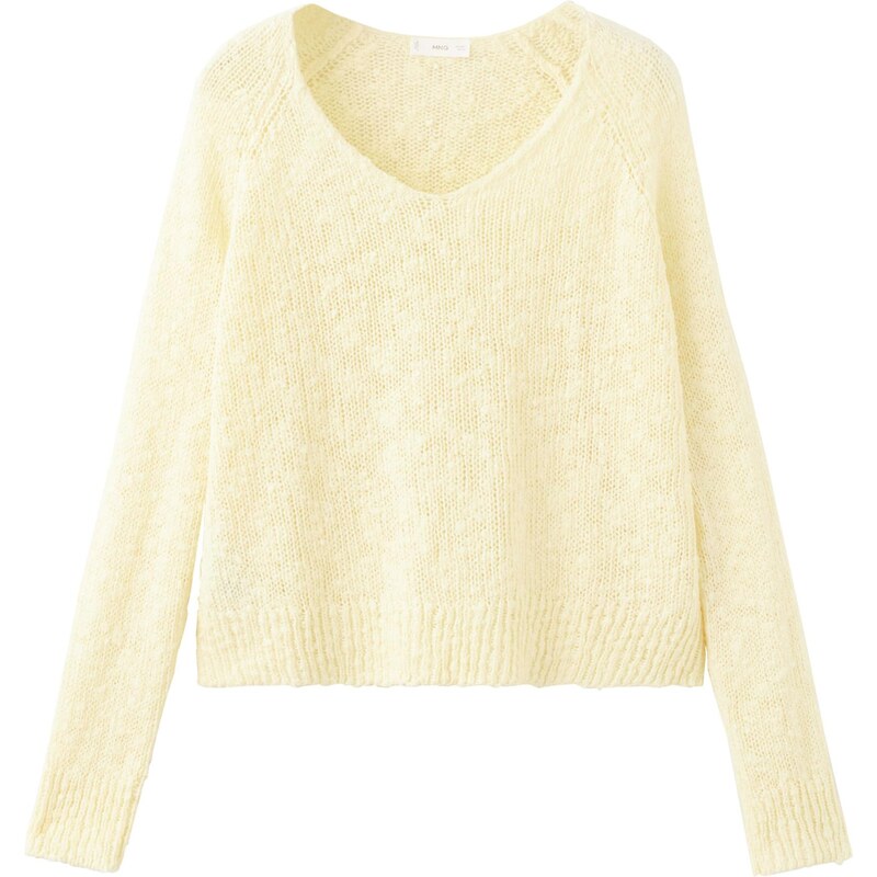 MANGO TEEN Sveter Rustic2 svetložltá 68261297