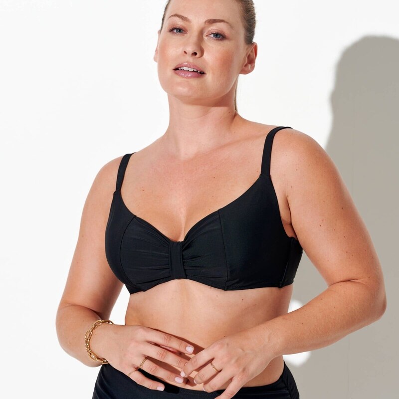 Plavková balkonetová jednofarebná podprsenka Solaro s košíkmi D+ 68262059