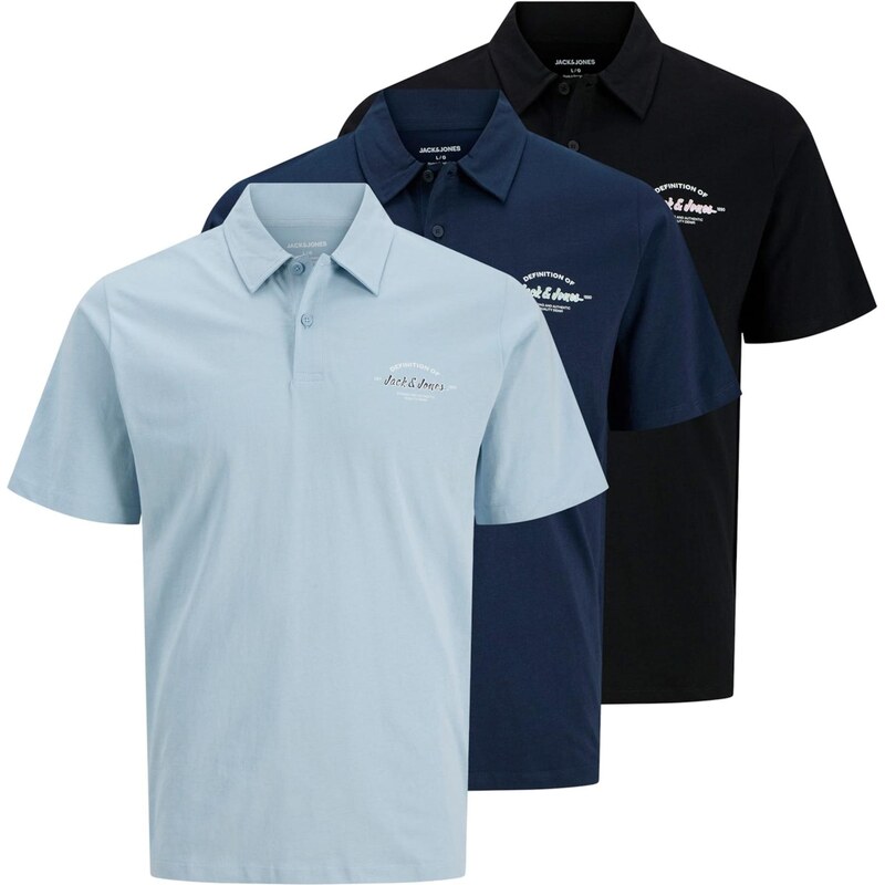 JACK & JONES Tričko JJBRANDON námornícka modrá / dymovo modrá / čierna 68261454