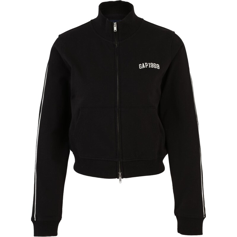 Gap Petite Tepláková bunda čierna / biela 68261616