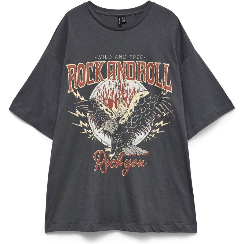 VERO MODA Tričko VMLILIE HAILEY hrdzavohnedá / svetložltá / tmavosivá 68261677