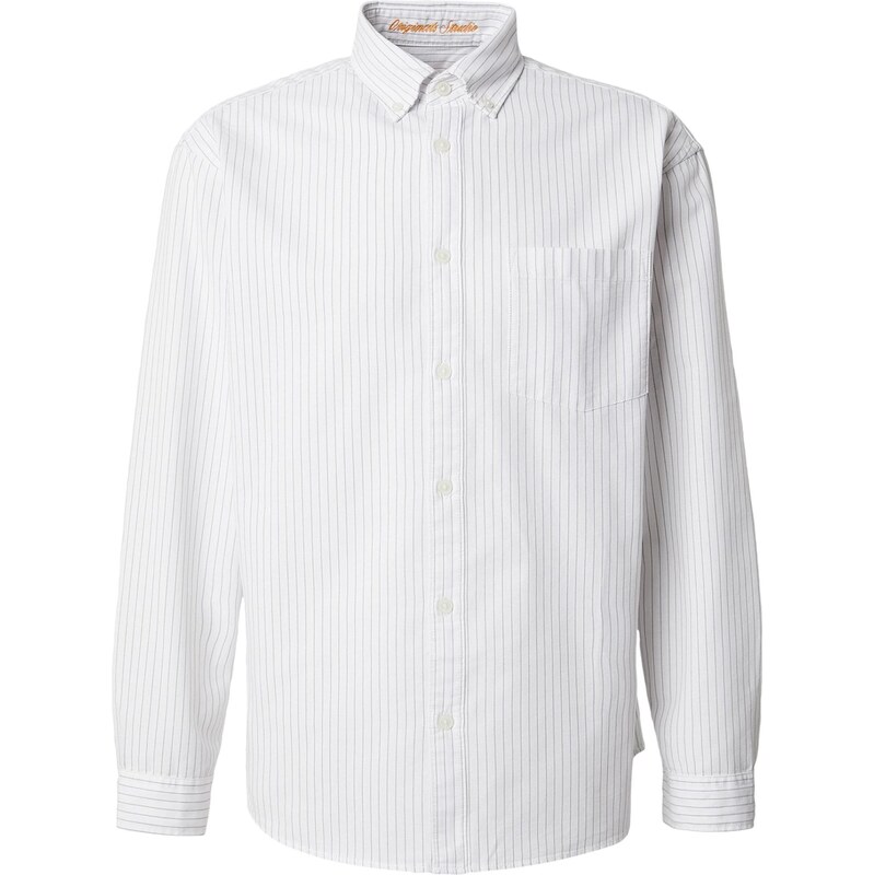 JACK & JONES Košeľa JORNORREBRO sivá / biela 68261761