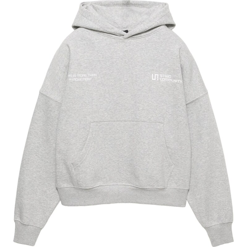 Pull&Bear Mikina STWD svetlosivá / biela 68261834