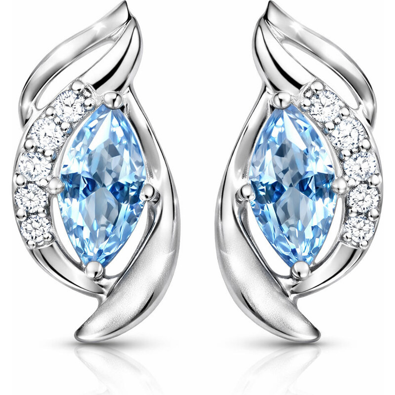 Silver Cat Pôvabné strieborné náušnice s modrým syntetickým spinelom 66588513
