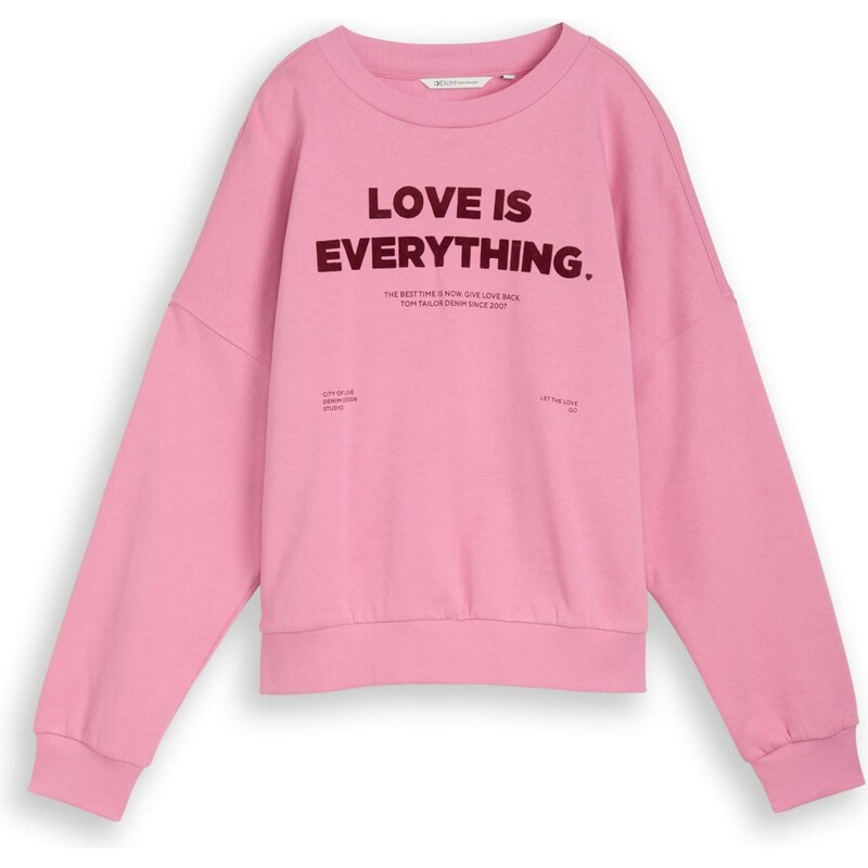 TOM TAILOR DENIM Mikina ružová / tmavočervená 67021222