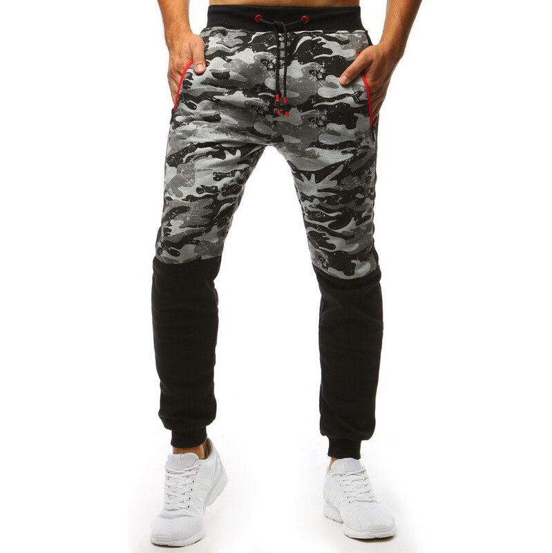 Pánske maskáčové sivé tepláky FashionStreet UX3493 68262508