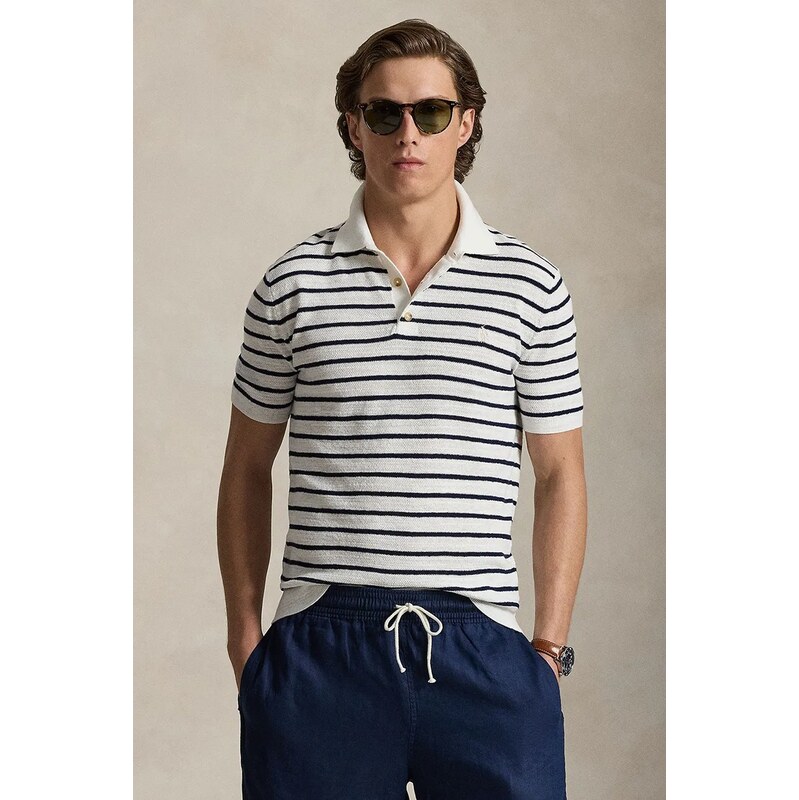 Polo tričko s prímesou ľanu Polo Ralph Lauren 68264067