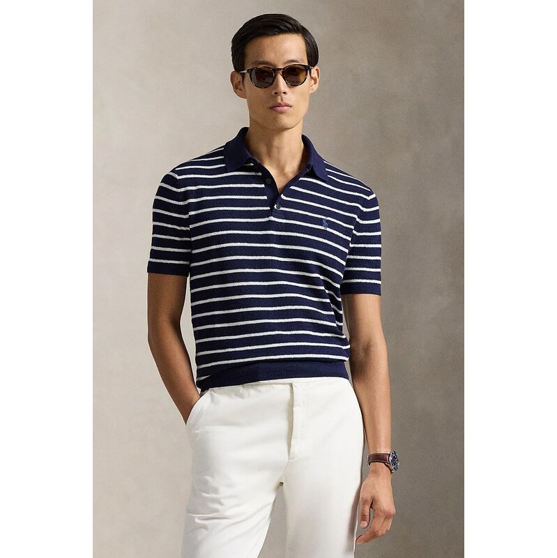 Polo tričko s prímesou ľanu Polo Ralph Lauren 68264066