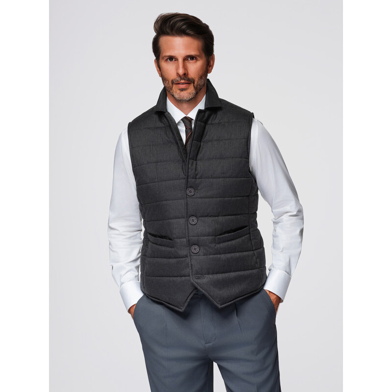 Ombre pánska béžová prešívaná vesta 68380242