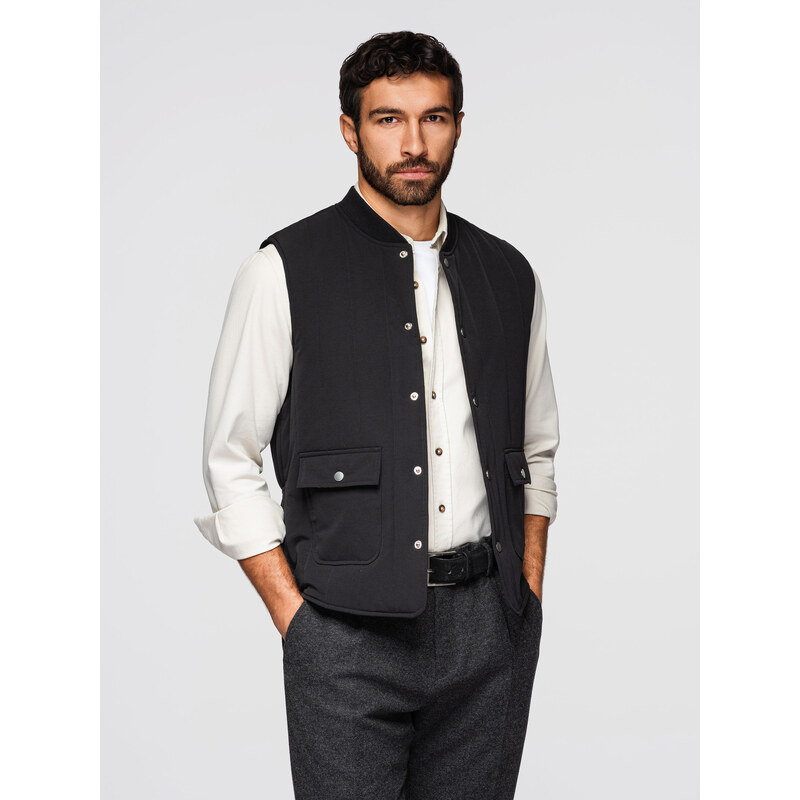 Ombre pánska béžová prešívaná vesta 68380243