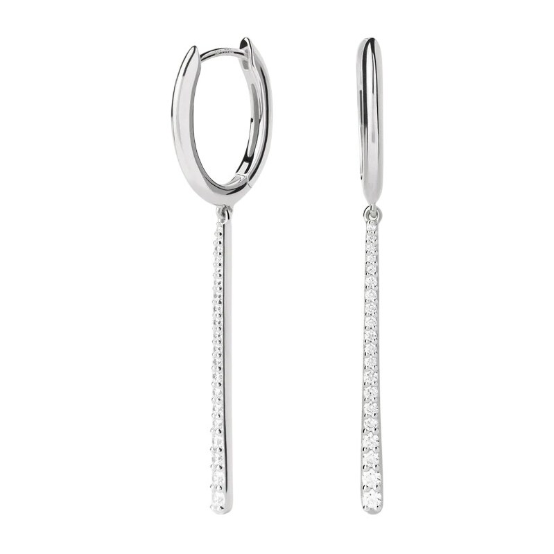 PDPAOLA Strieborné visiace náušnice Olga Hoops Essentials AR02-C88-U 68265220