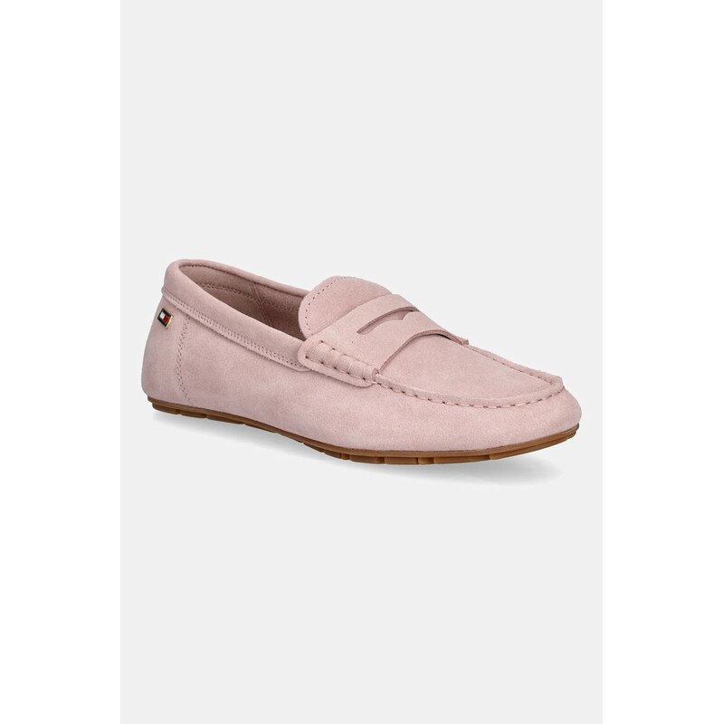 Semišové mokasíny Tommy Hilfiger FLAG SOFT SUEDE DRIVER LOAFER 62968674