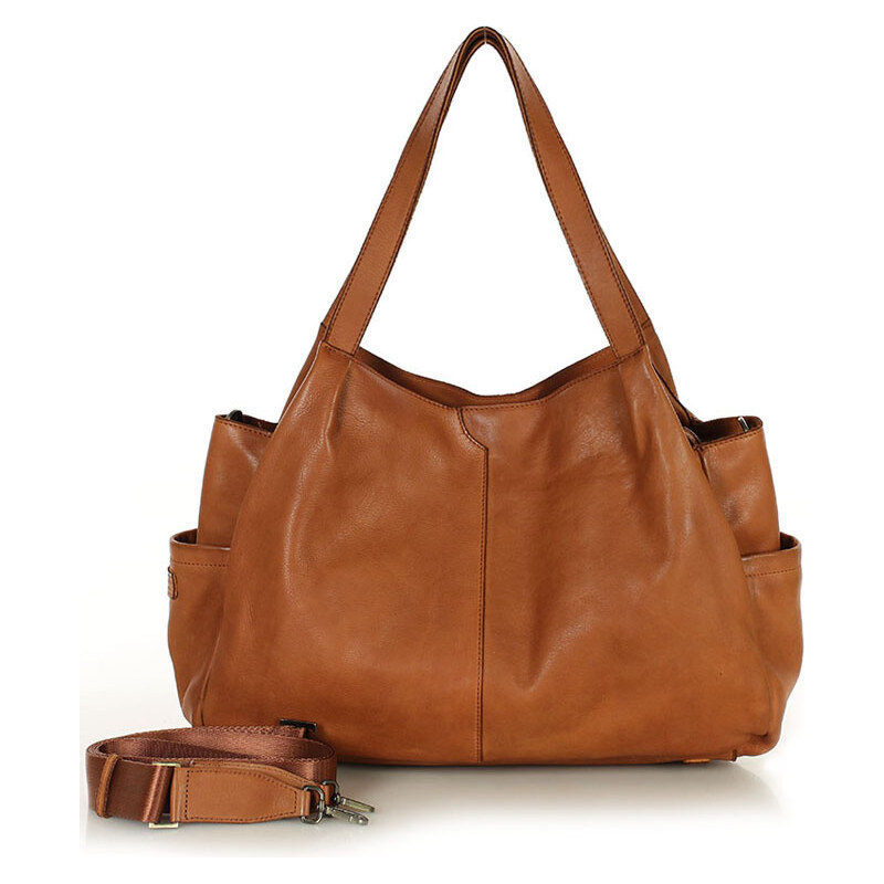 MARCO MAZZINI Dámska taška typu hobo, prírodná koža | camel vp7b 68265963