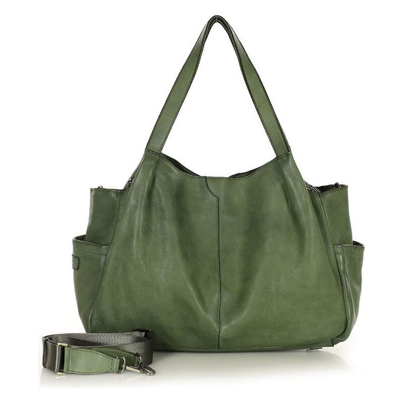 MARCO MAZZINI Dámska taška typu hobo, prírodná koža | zelená vp7i 68265965