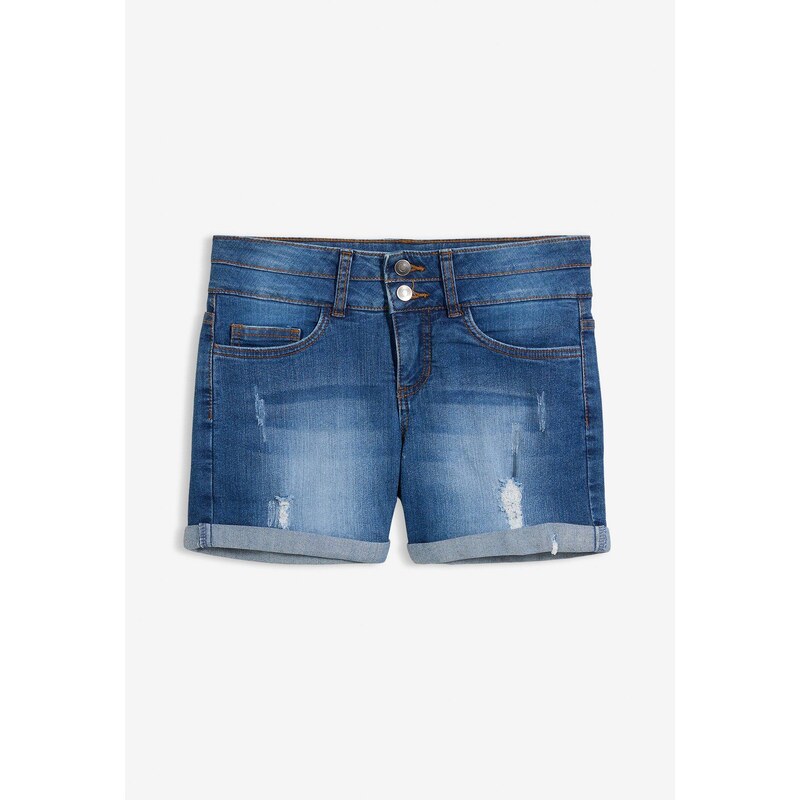 bonprix Džínsové šortky, stredná výška pásu, farba modrá 44812286