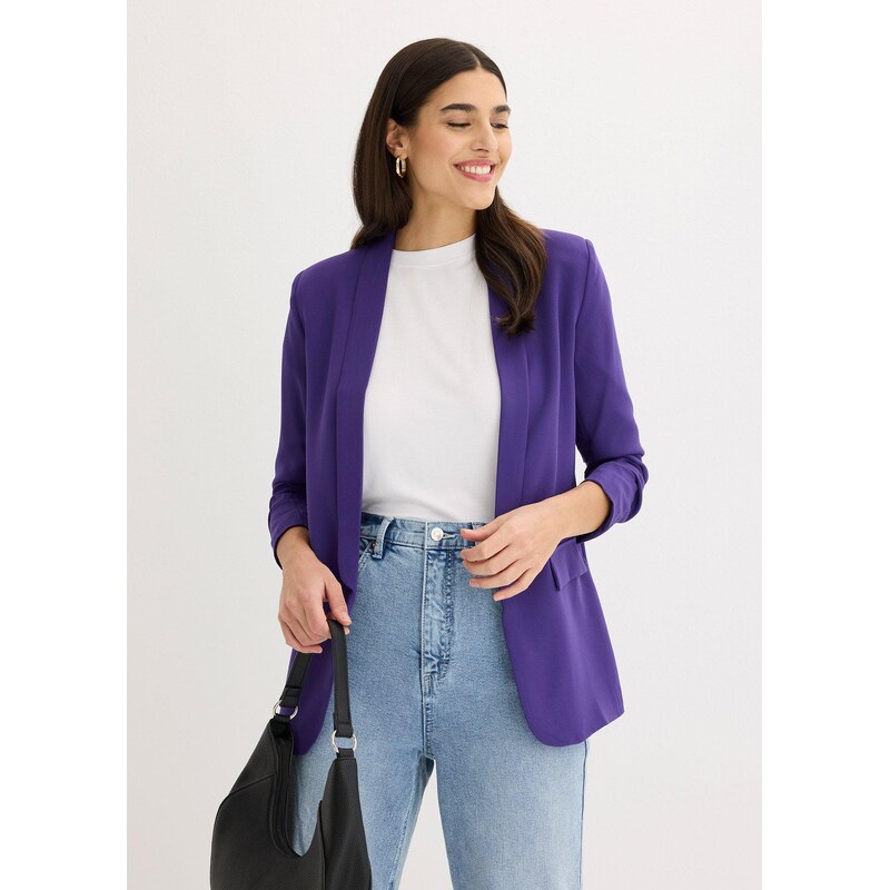 bonprix Blejzer s riasením, farba fialová 44798056