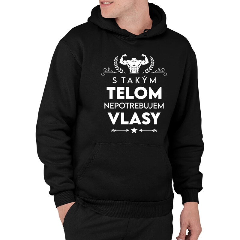 E-shop Garibald S takým telom, nepotrebujem vlasy - pánska mikina s