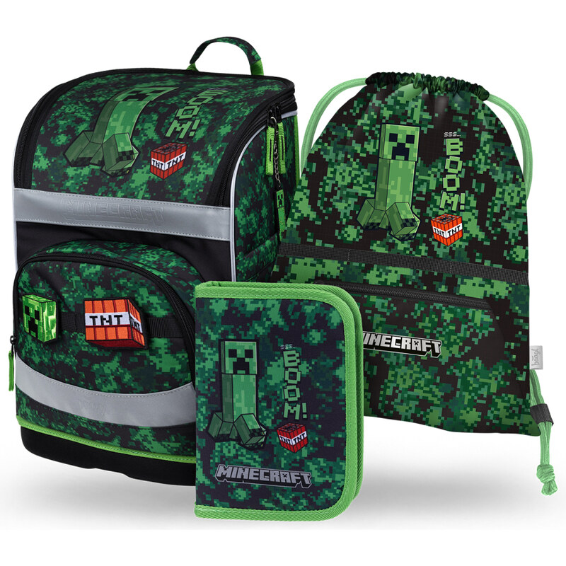 BAAGL SET 3 Zippy Plus Minecraft Boom: aktovka, penál, sáček 68436574