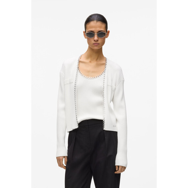 SVETER KARL LAGERFELD CHAIN DETAIL KNIT CARDIGAN 68281175