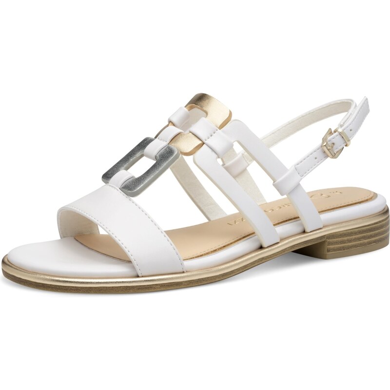 MARCO TOZZI Remienkové sandále zlatá / strieborná / biela 68281428