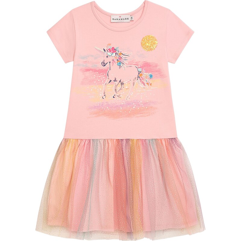 Danamade Šaty zlatá / fuksia / rosé / biela 68293493