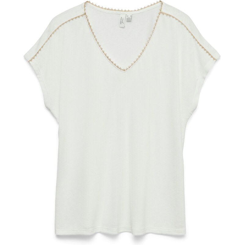 VERO MODA Tričko VMJACKIE zlatá / biela 68293521