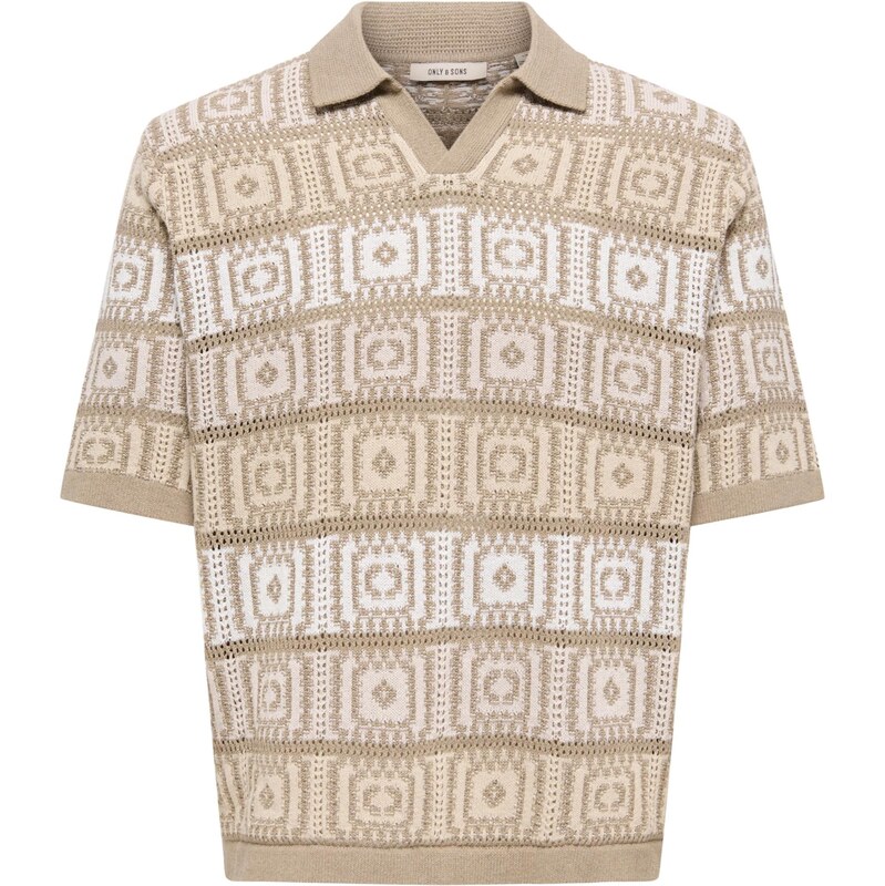 Only & Sons Sveter kapučíno / mokka / biela 68293863