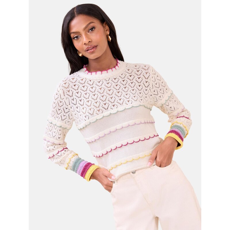 Lipsy Sveter krémová / svetložltá / levanduľová / bordová 68294062