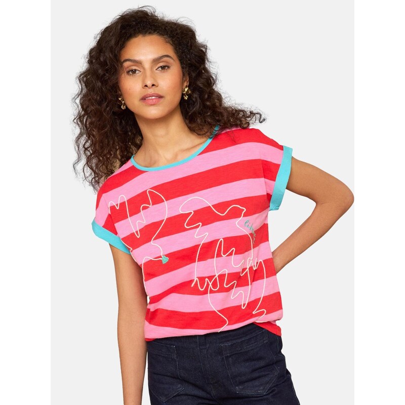 love & roses Tričko vodová / svetloružová / červená / biela 68294085