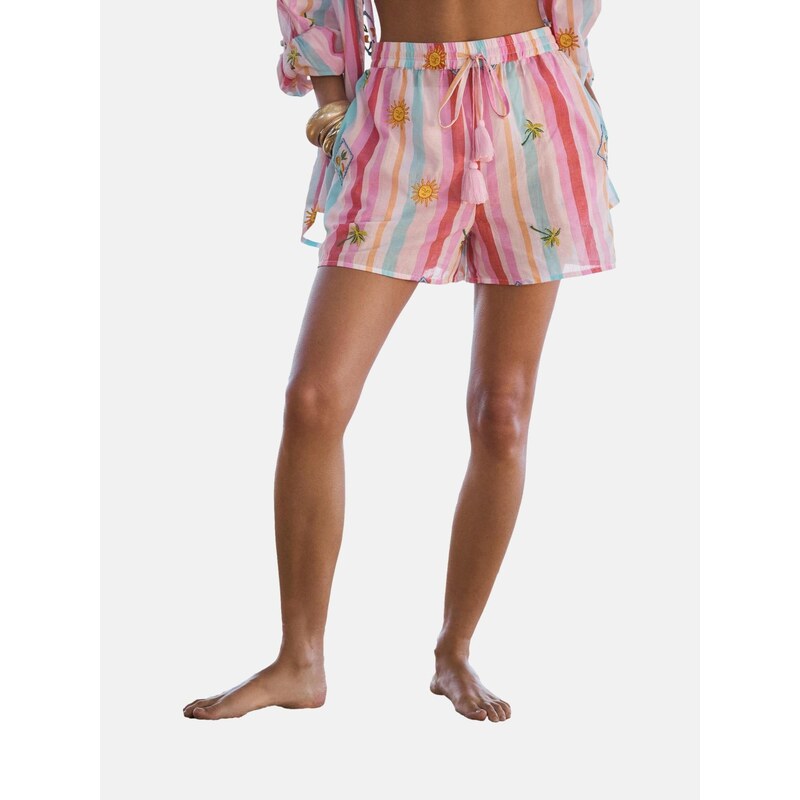 love & roses Nohavice žltá / tmavozelená / eozín / pastelovo ružová 68294088