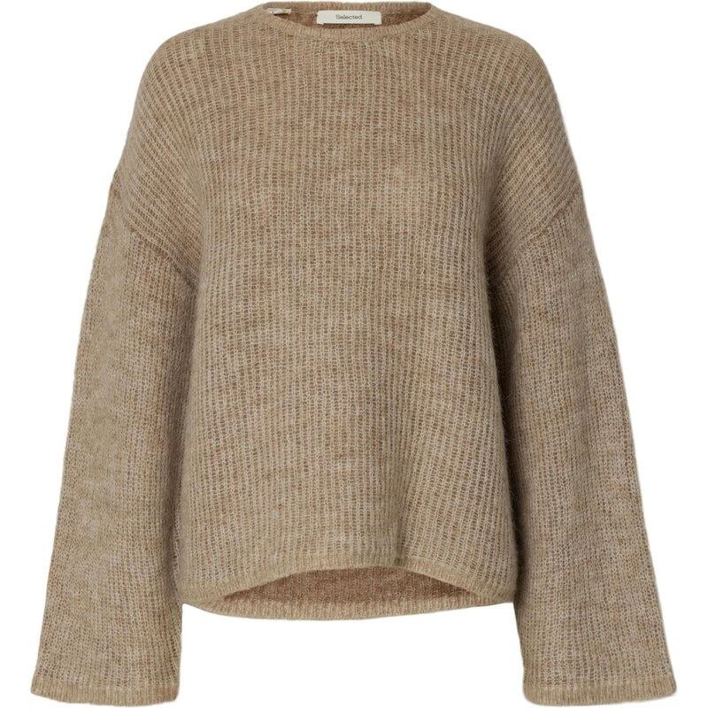 SELECTED Sveter SLFLULU tmavobéžová 68294116