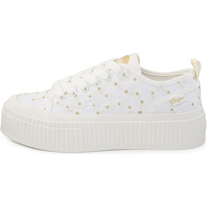 BUFFALO Nízke tenisky Madison Bloom zlatá / biela / šedobiela 68294150