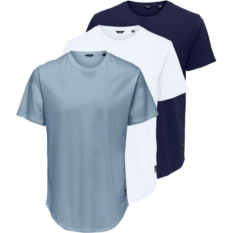 Only & Sons Tričko ONSMatt tmavomodrá / opálová / biela 68294151