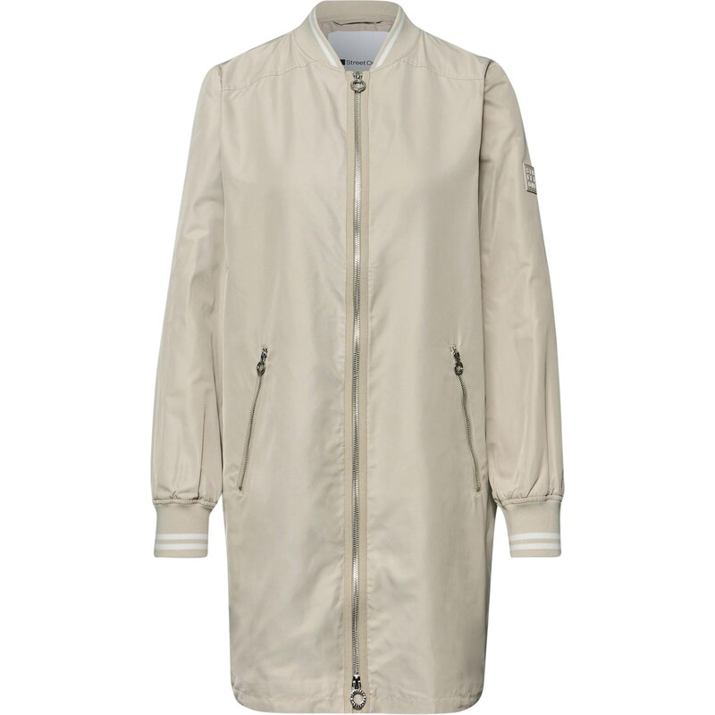 STREET ONE Prechodný kabát tmelová / biela 67853911